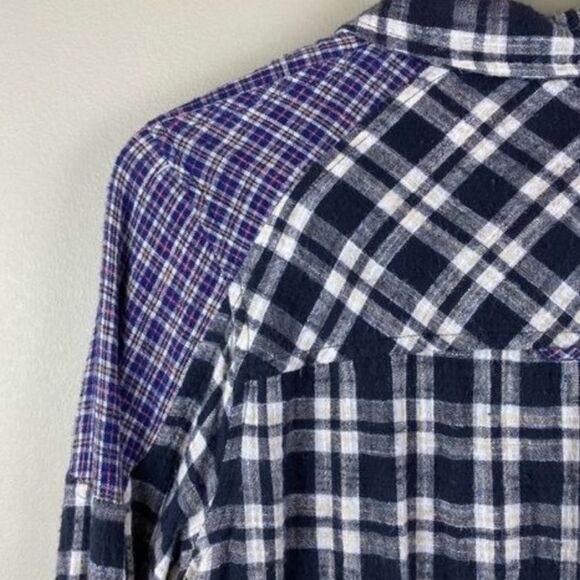 FREE PEOPLE | Catch Up With Me Plaid Shirt in Black Combo Size Small - Picture 8 of 12